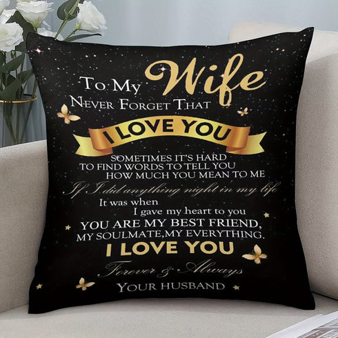 Romantic 'I Love You'  to my Wife Decorative Throw Pillow from Husband